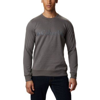 Columbia Sweater Heren, Logo Fleece Crew Grijs Zwart, 96VTYQUOL